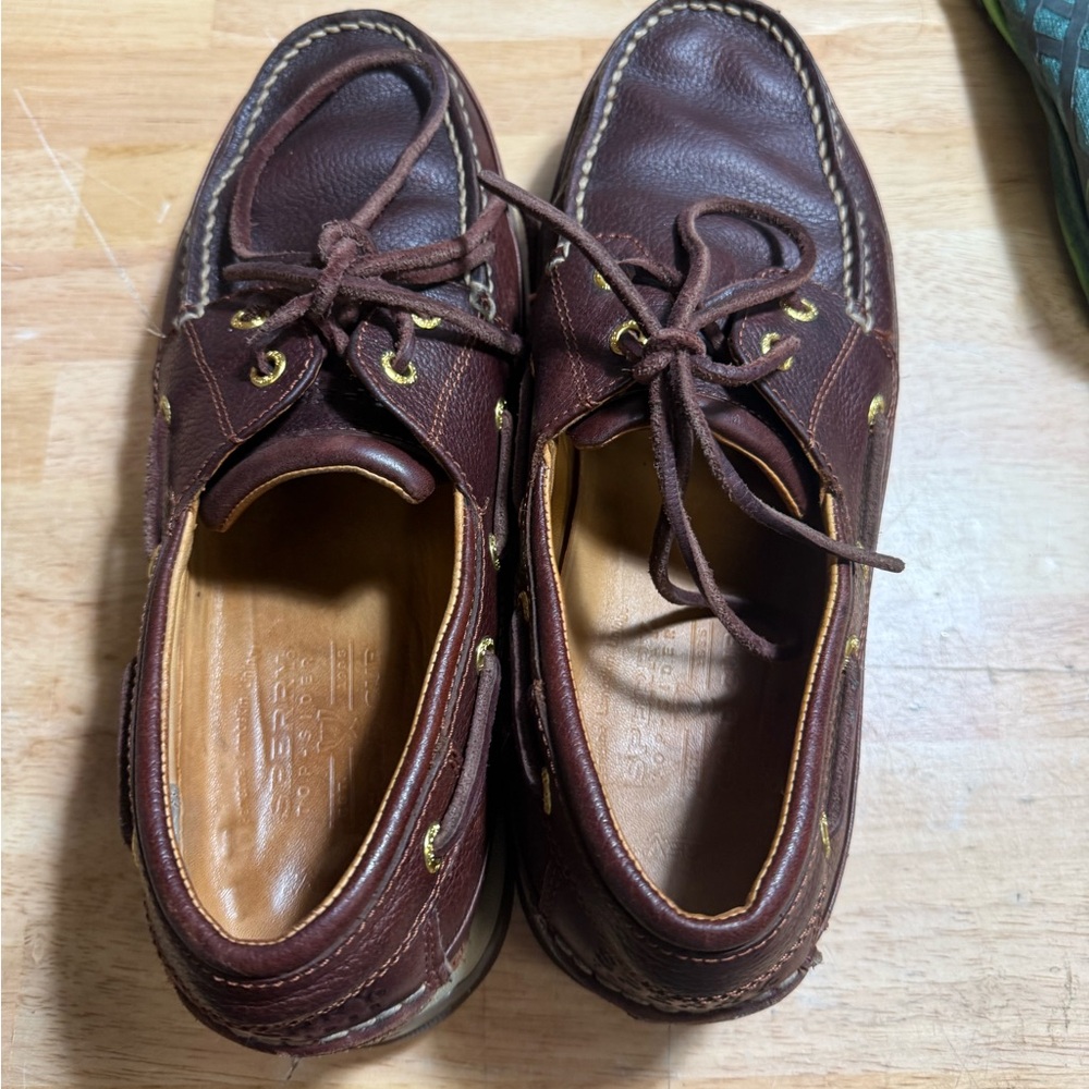 Sperry Dark Brown Leather Boat Shoes